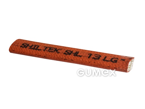Ohňovzdorný ochranný návlek SHILTEK LG na hadice a trubky, 10mm, sklené vlákno/silikón, samozhášavý (EN 45545-2), -54°C/+260°C, červený